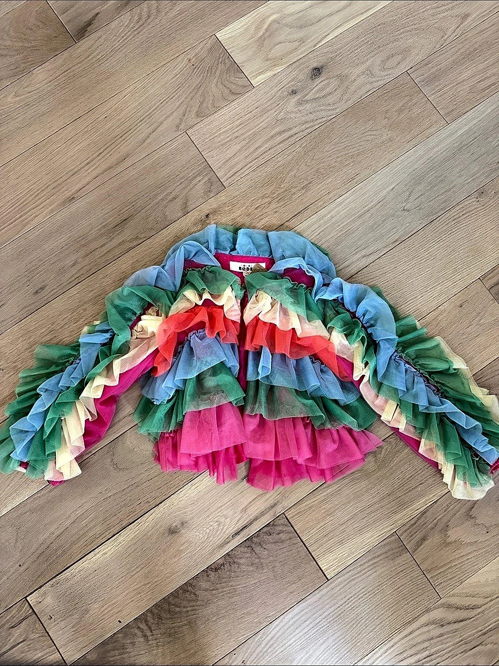 Mini Boden Rainbow Tulle Jacket Girls 6-7